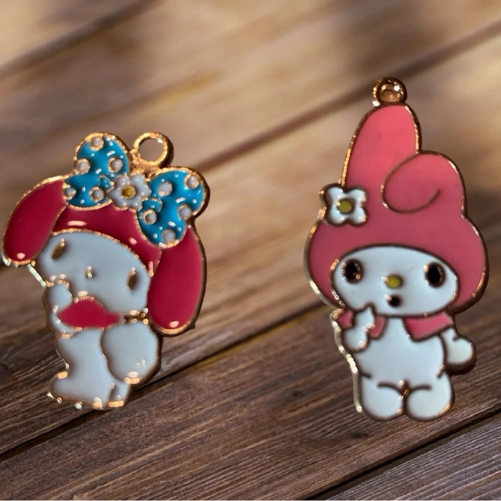 2 Sanrio My Melody Pendant Charms Enameled on metal